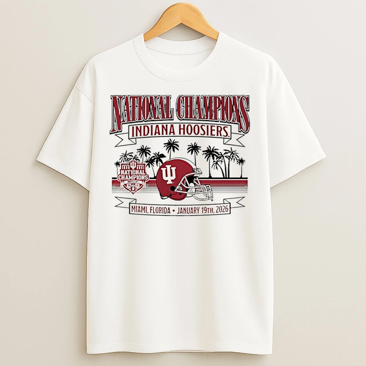 Classic Indiana Hoosiers Football 2025 Cfp National Champions Helmet T Shirts