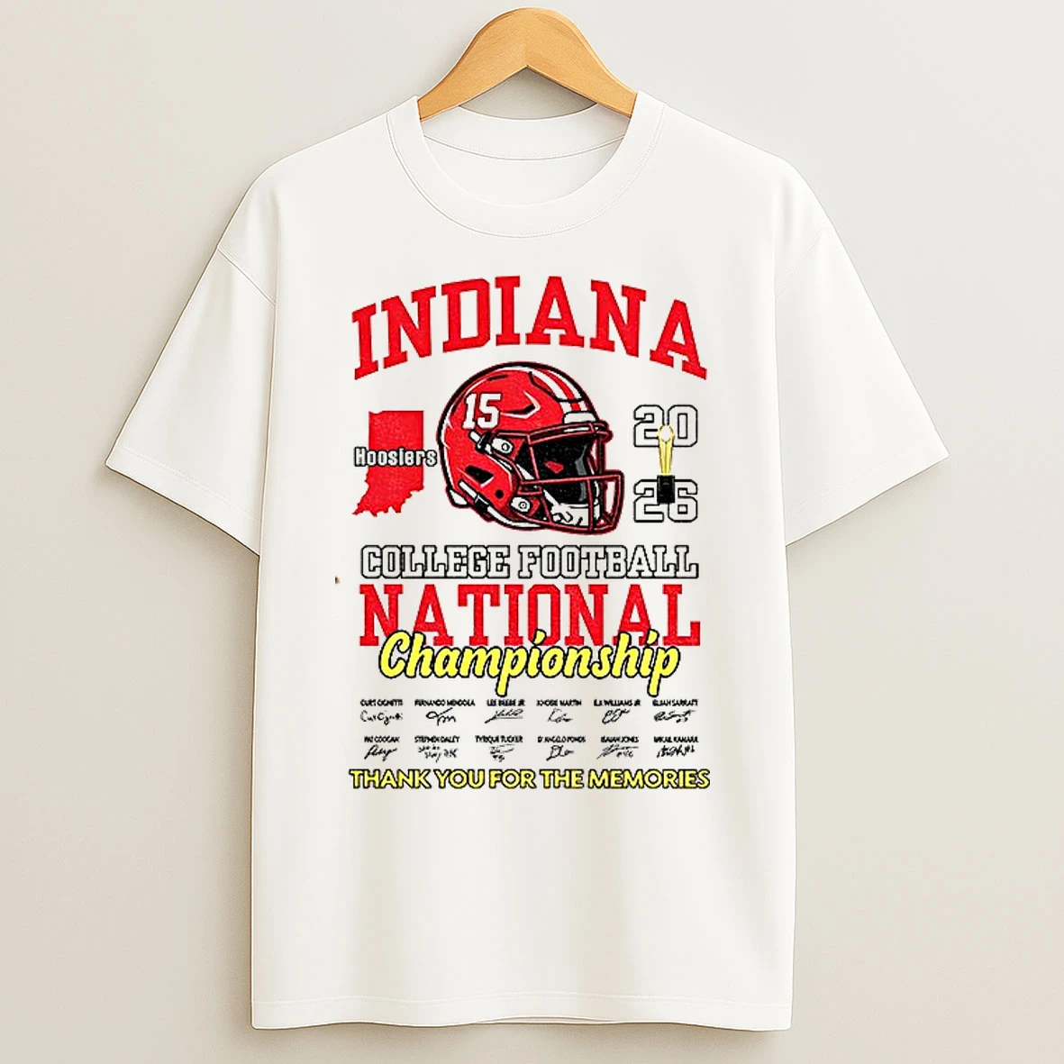 Classic Indiana Hoosiers Football 2026 National Championship Thank You For The Memories Signature T Shirts