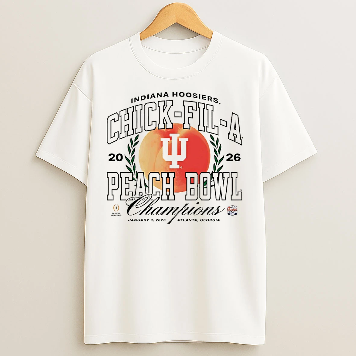 Classic Indiana Hoosiers Football 2026 Peach Bowl Champs Chick Fil A Champions T Shirts