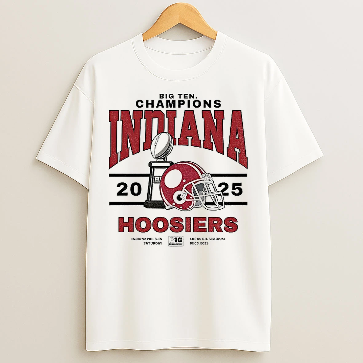 Classic Indiana Hoosiers Football Big Ten Champions 2025 Indianapolis In Saturday T Shirts