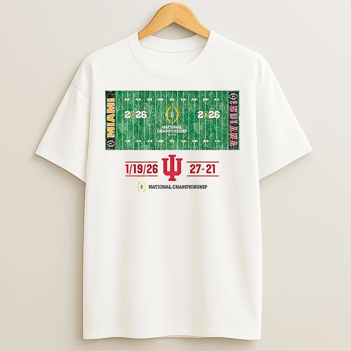 Classic Indiana Hoosiers Football Cfp National Champions Field 1 19 26 T Shirts