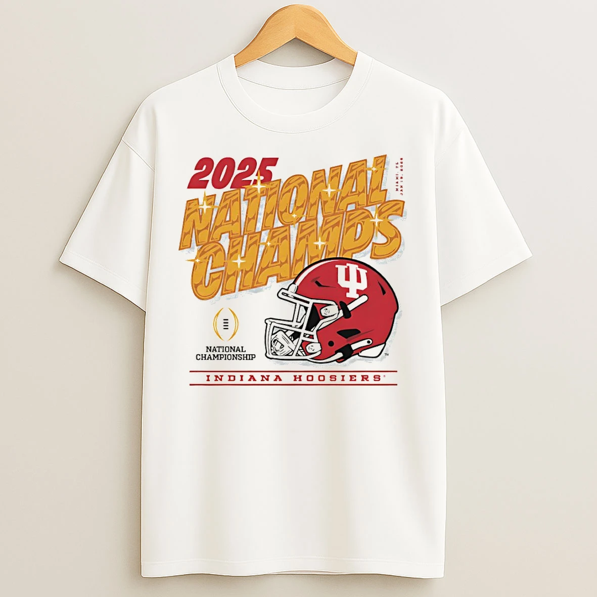 Classic Indiana Hoosiers Football Helmet 2025 Cfp National Champs Gold T Shirts
