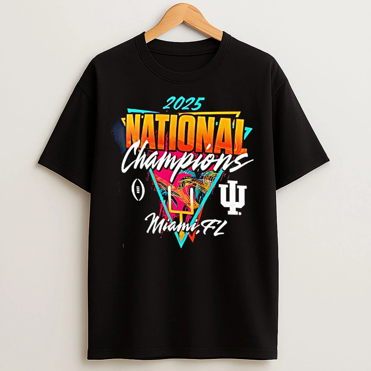 Classic Indiana Hoosiers National Champions 2025 Florida Vice Graphic T Shirts
