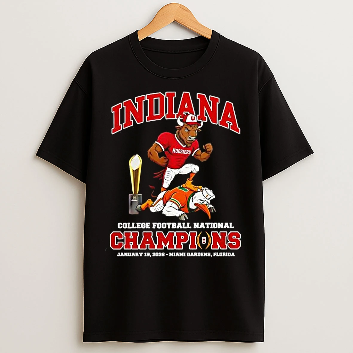 Classic Indiana Hoosiers National Champions Perfect Season Mascot T Shirts
