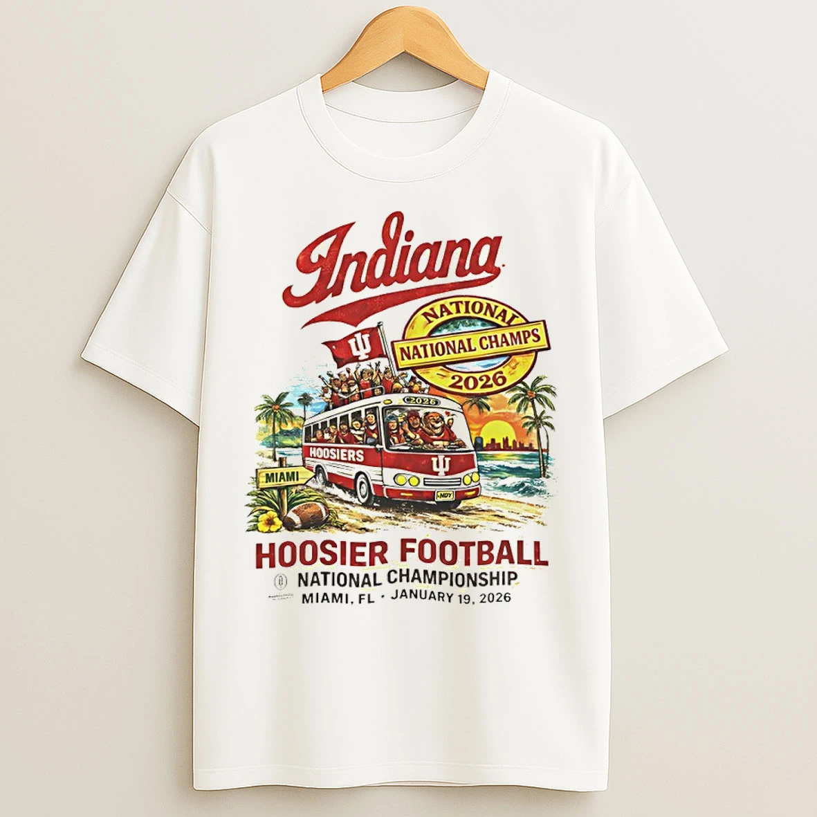 Classic Indiana Hoosiers National Championship 2026 Champs Bus T Shirts