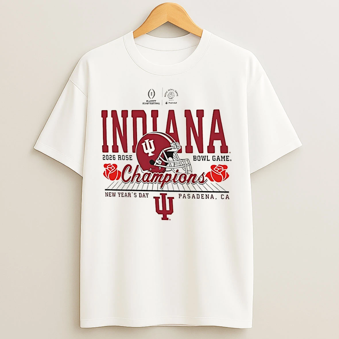 Classic Indiana Hoosiers Rose Bowl Champions 2026 Helmet T Shirts