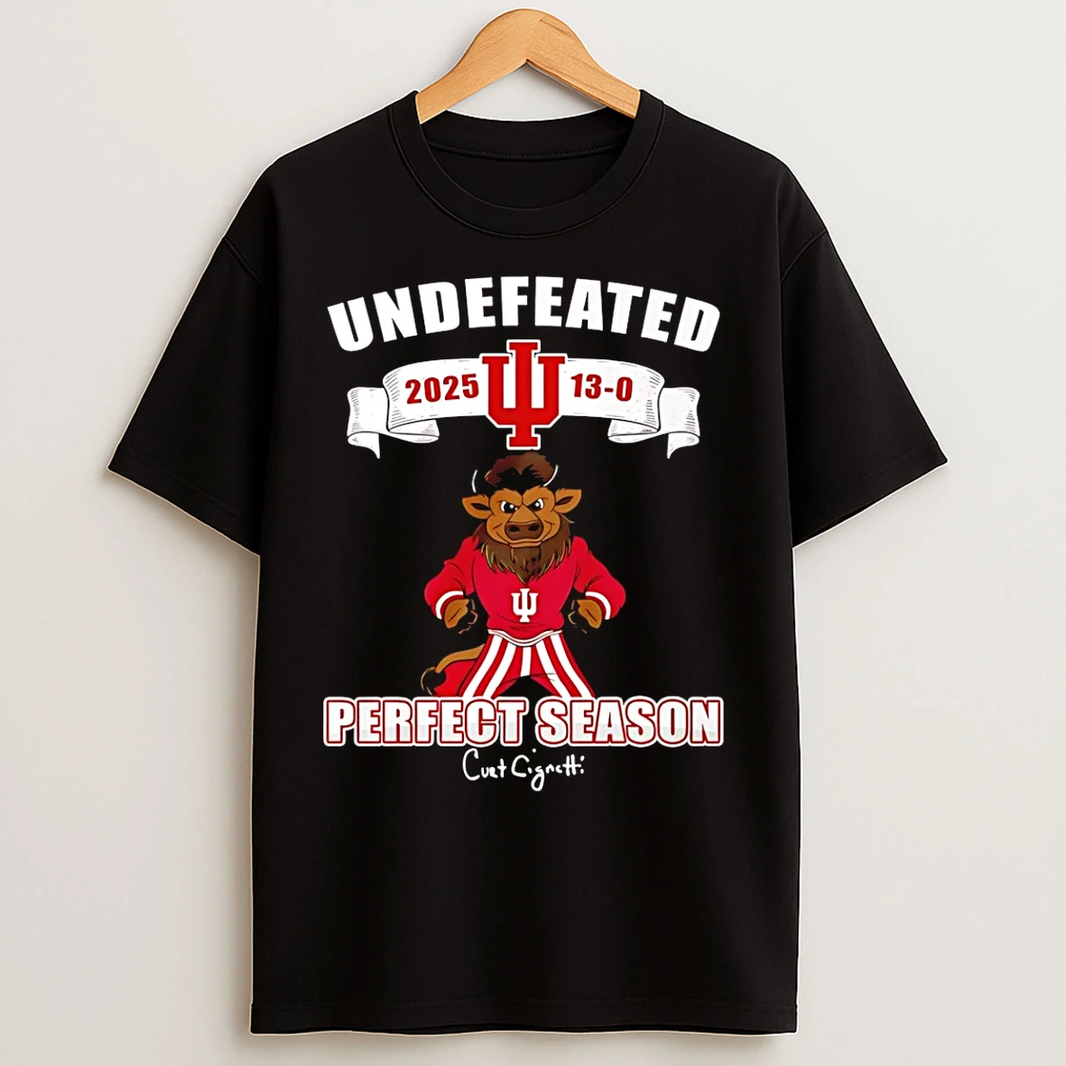 Classic Indiana Hoosiers Rose Bowl Champions Undefeated 2025 13 0 Perfect Season Mascot T Shirts