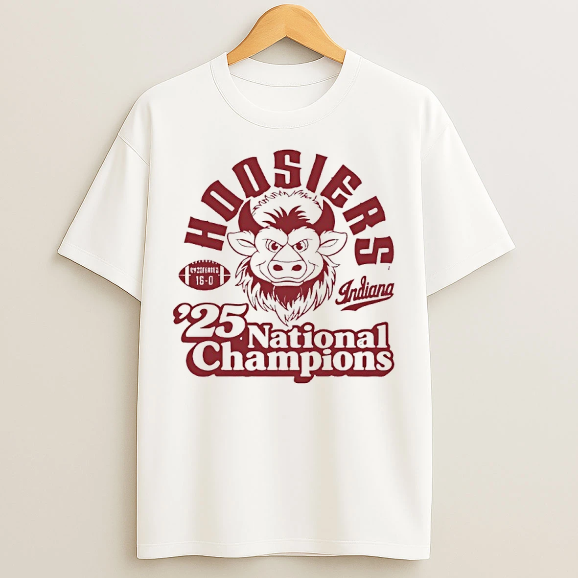 Classic Indiana Hoosiers Undefeated 16 0 2025 National Champions Bison Mascot T Shirts