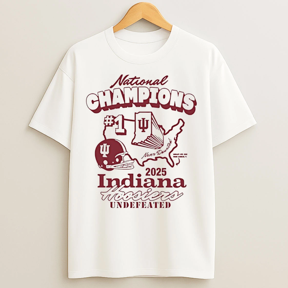 Classic Indiana Hoosiers Undefeated Cfp 2026 National Champions Never Daunted T Shirts