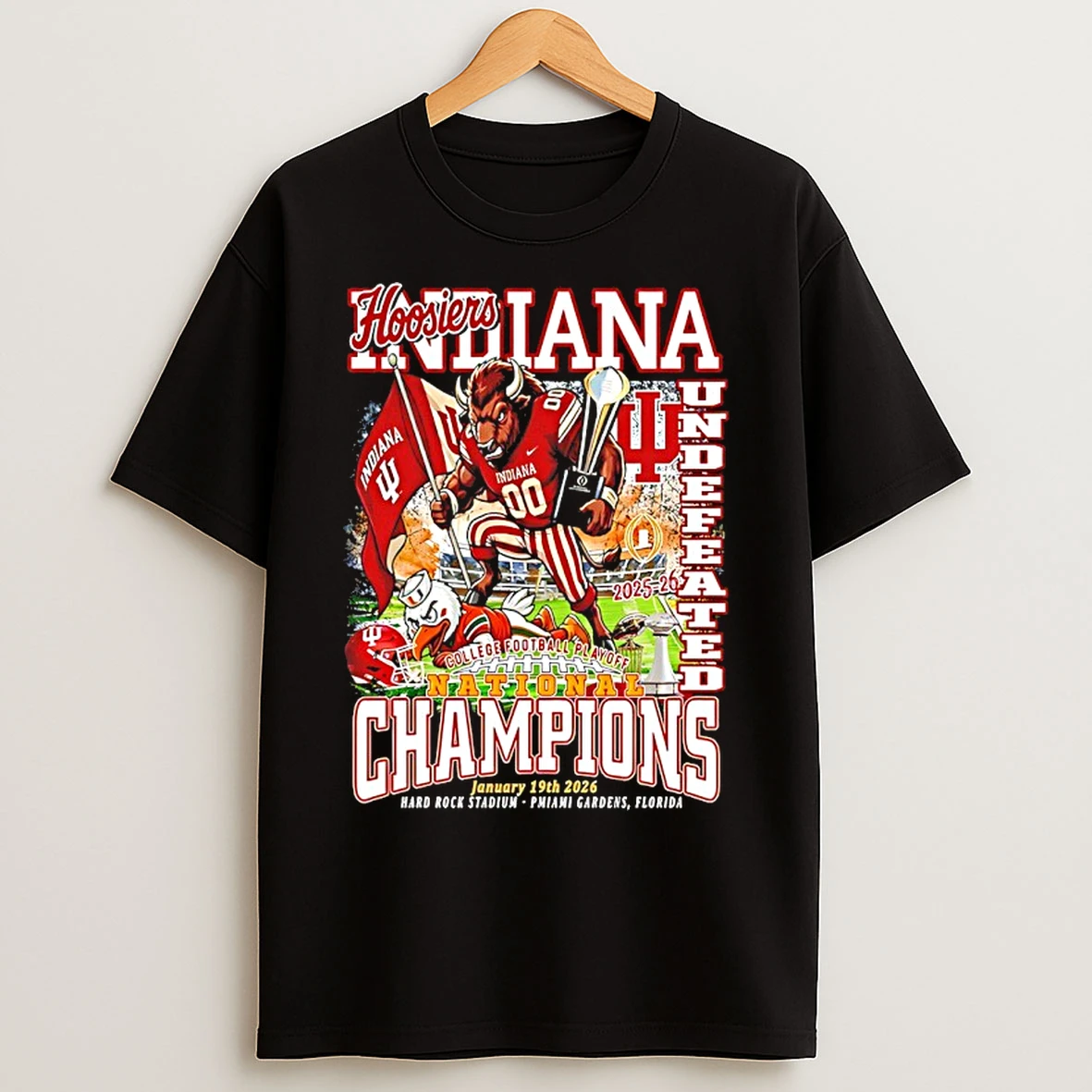 Classic Indiana Hoosiers Beat Miami Hurricanes 2025 26 National Champions Mascot T Shirts