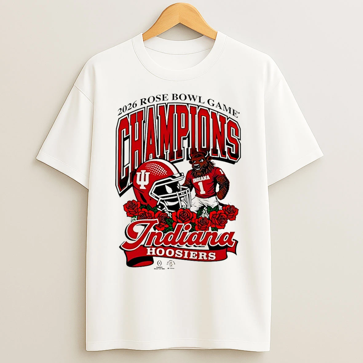 Classic Indiana Hoosiers Football 2026 Rose Bowl Champions Bison T Shirts