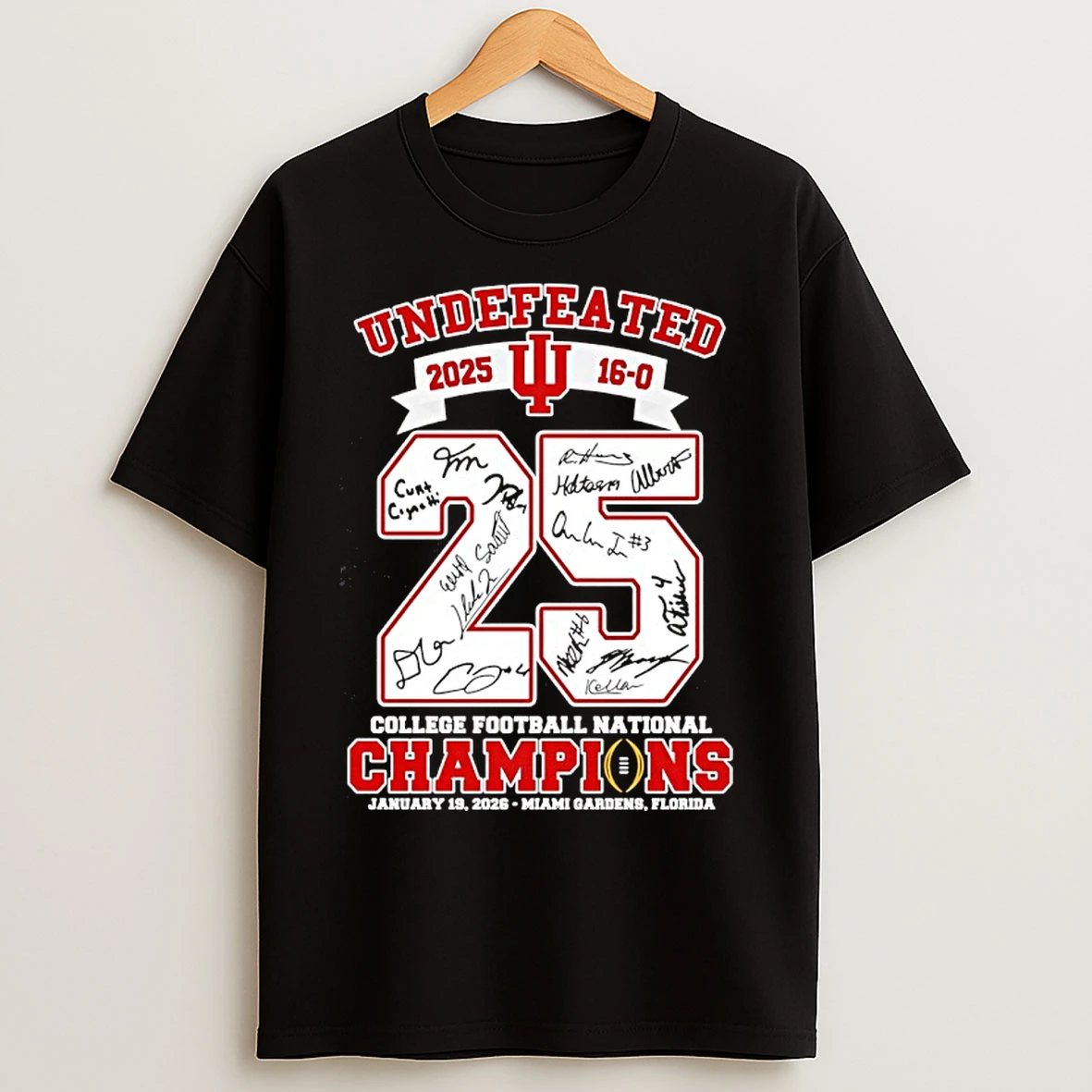 Classic Indiana Hoosiers Undefeated 2025 16 0 Cfp National Champions 2026 Signatures T Shirts
