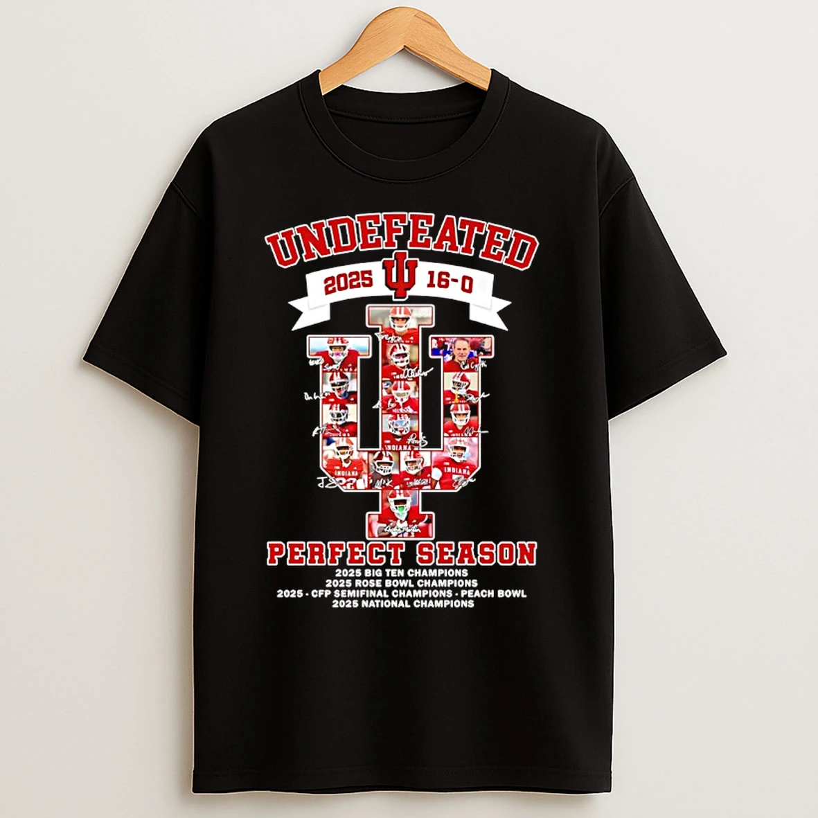 Classic Indiana Hoosiers Undefeated 2025 16 0 Perfect Season Signatures T Shirts
