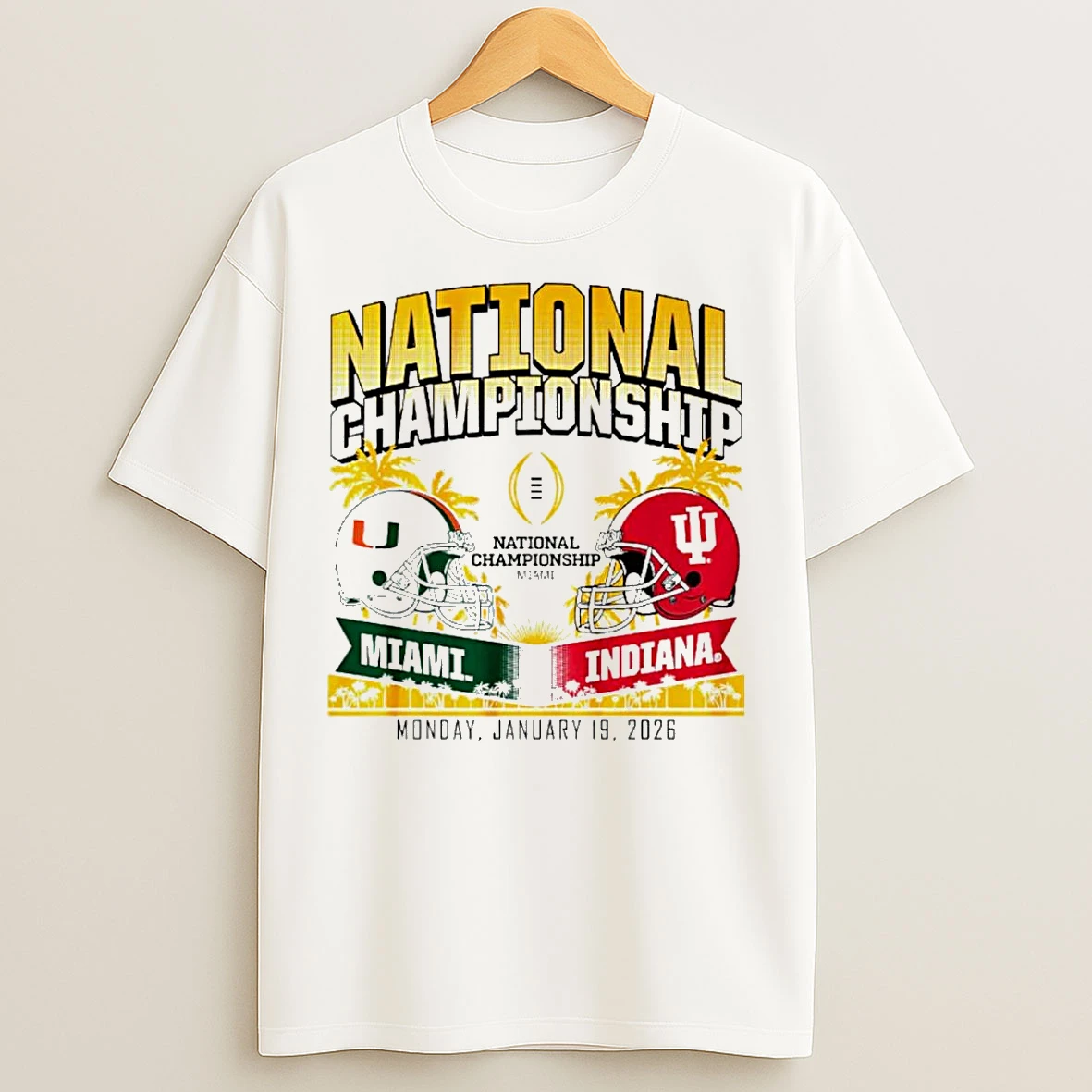 Classic Indiana Hoosiers Vs Miami Hurricanes Cfp National Championship Matchup 2026 T Shirts