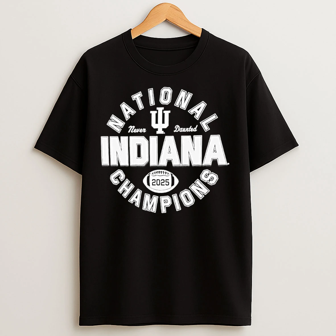 Classic Indiana National Champions 2025 Never Daurted Logo T Shirts