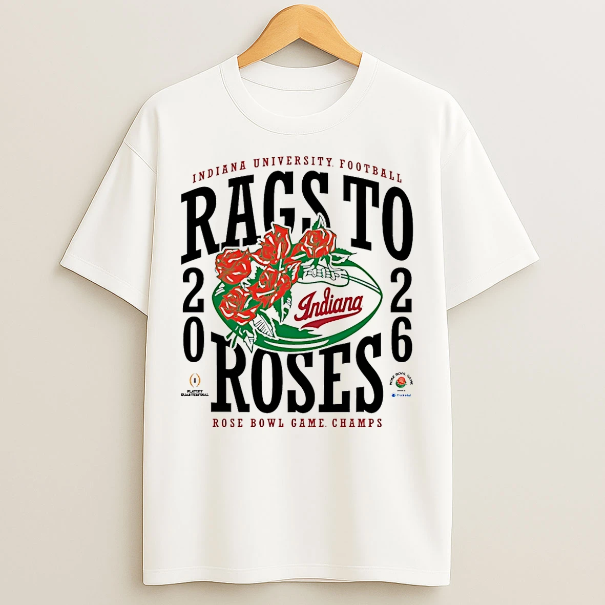 Classic Indiana Rags To Roses 2026 Rose Bowl Champions T Shirts