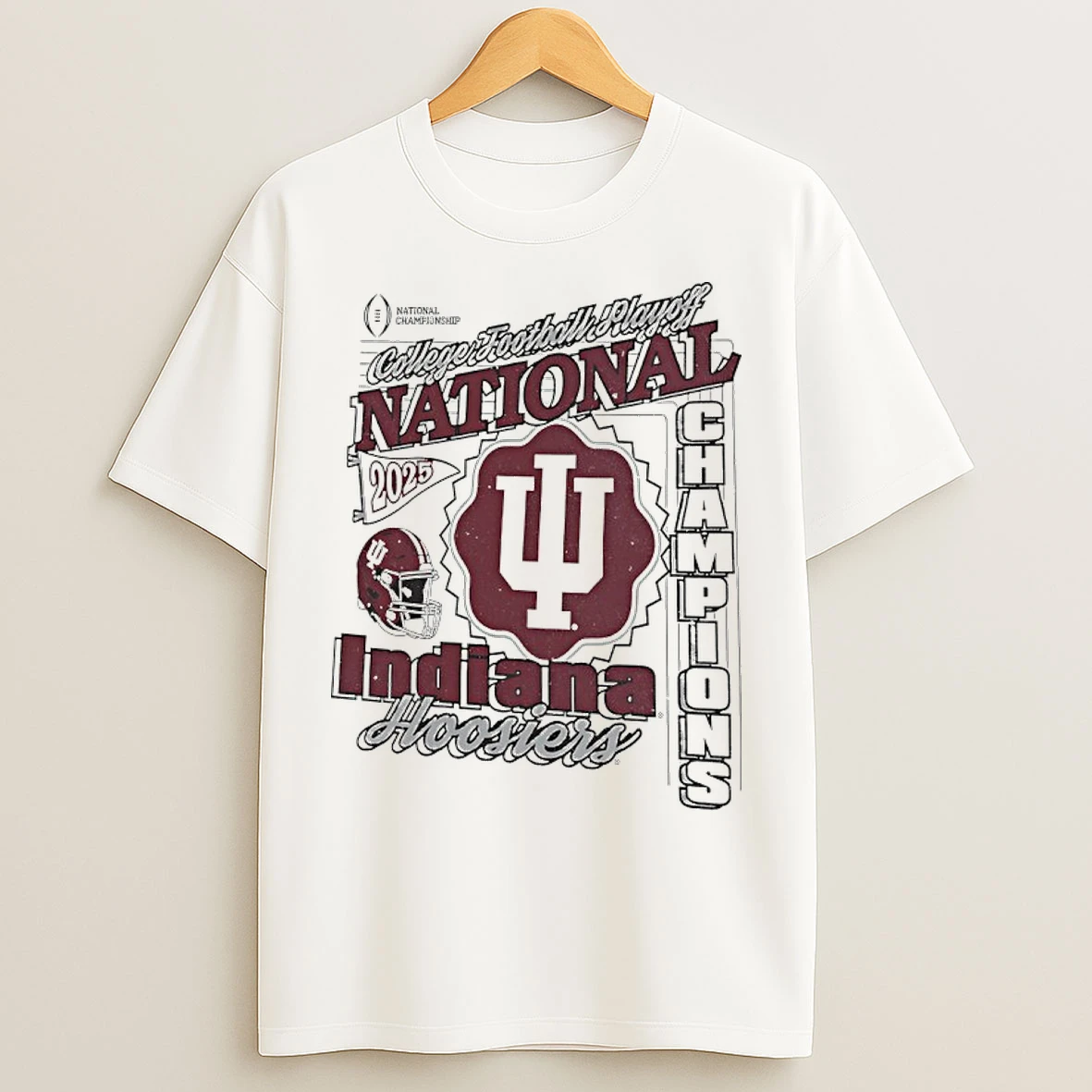 Classic Indiana University College Football Playoff 2025 National Champions Helmet T Shirts