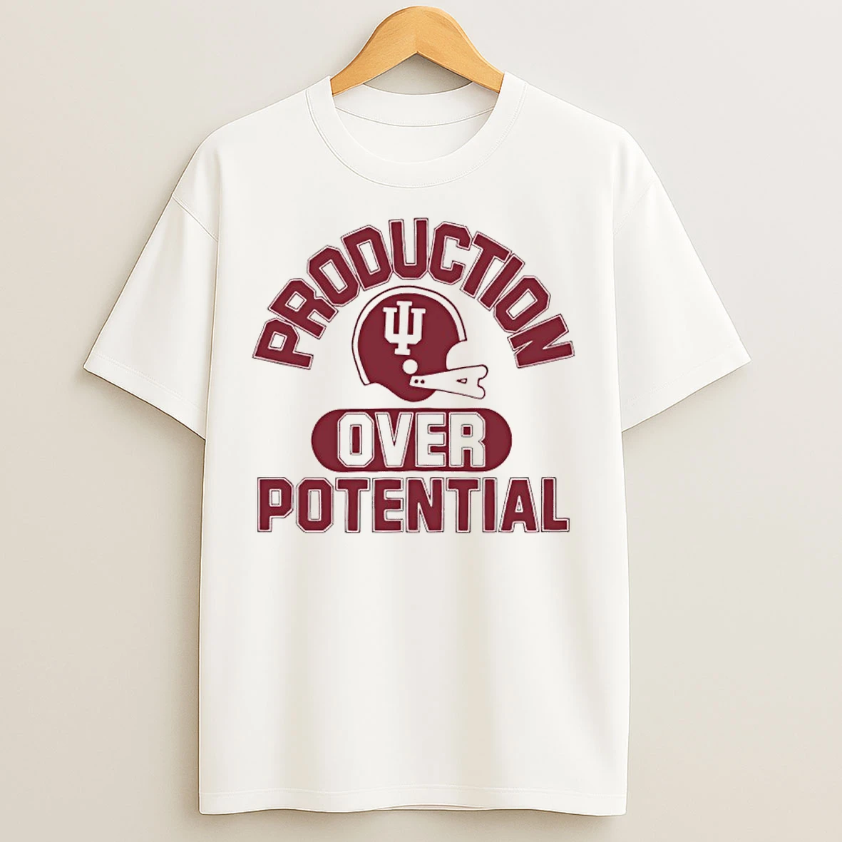 Classic Indiana University Production Over Potential Helmet T Shirts