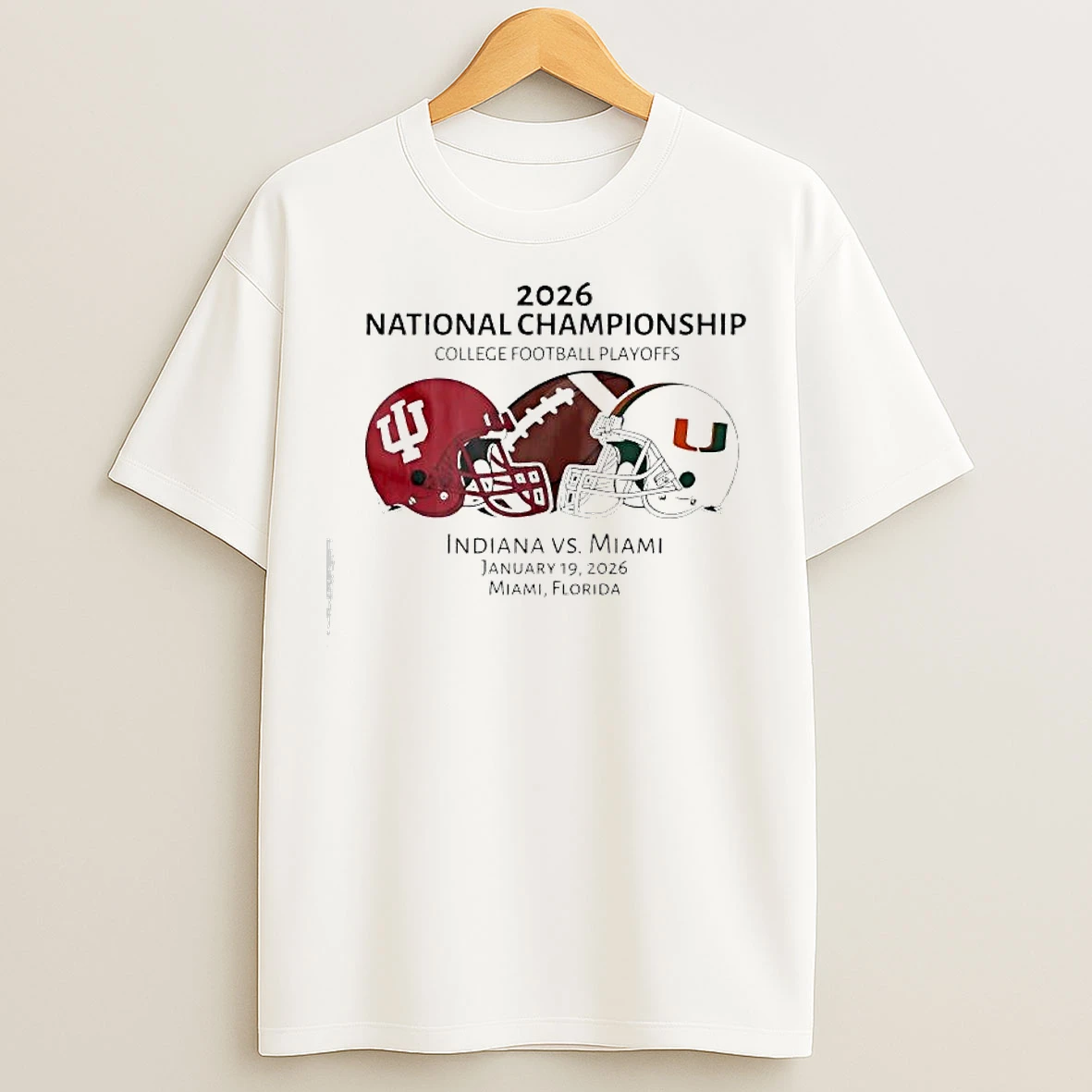 Classic Indiana Vs Miami January 19th Miami Florida 2026 National Championship College Football Playoffs T Shirts