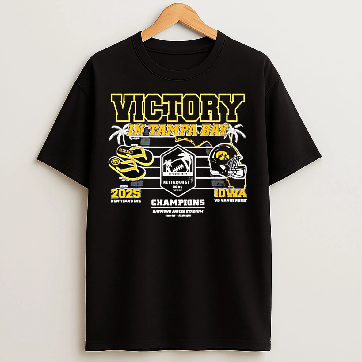 Classic Iowa Hawkeyes 2025 Reliaquest Bowl Champions Vintage T Shirts