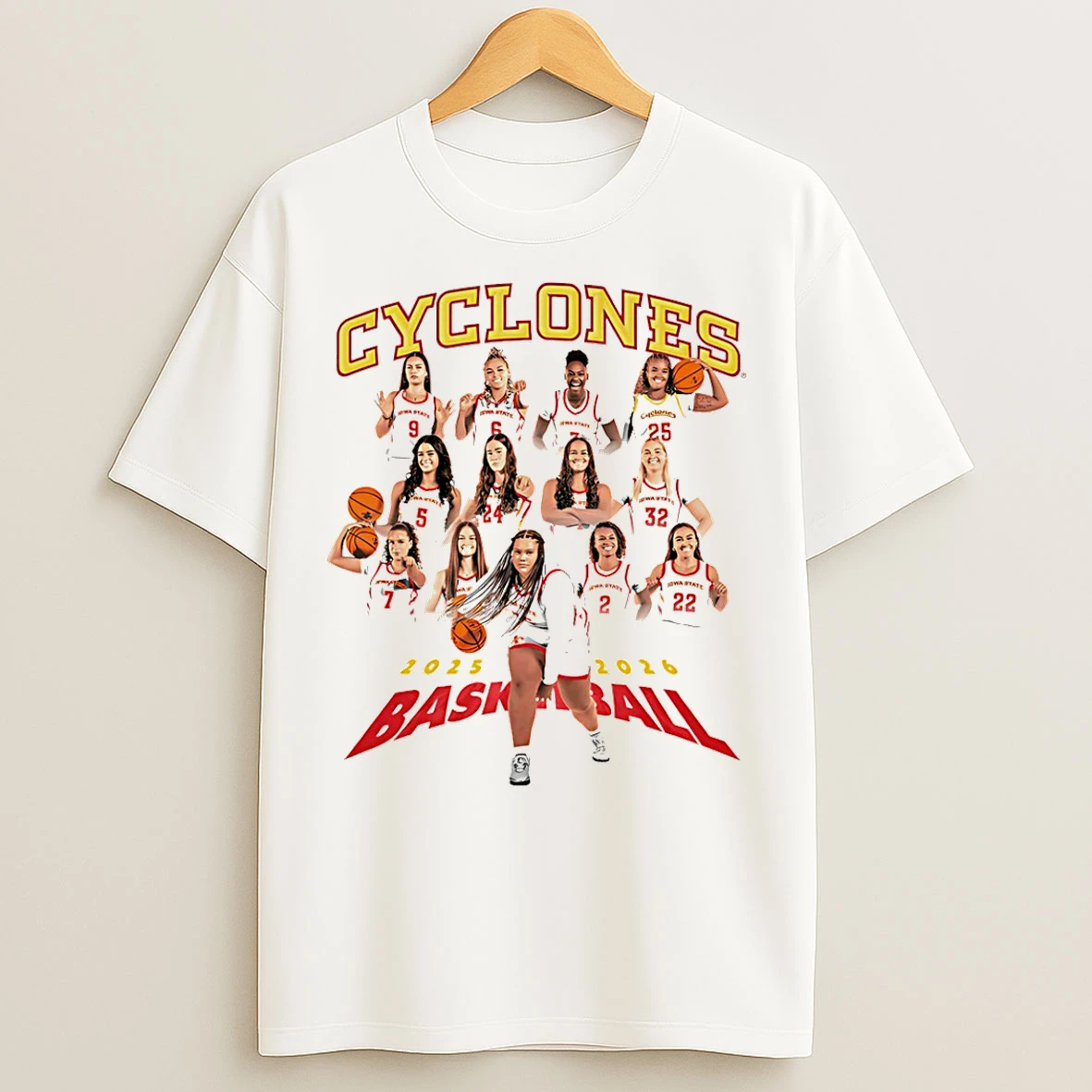 Classic Iowa State Cyclones Womens Basketball 2025 2026 Team Collage T Shirts