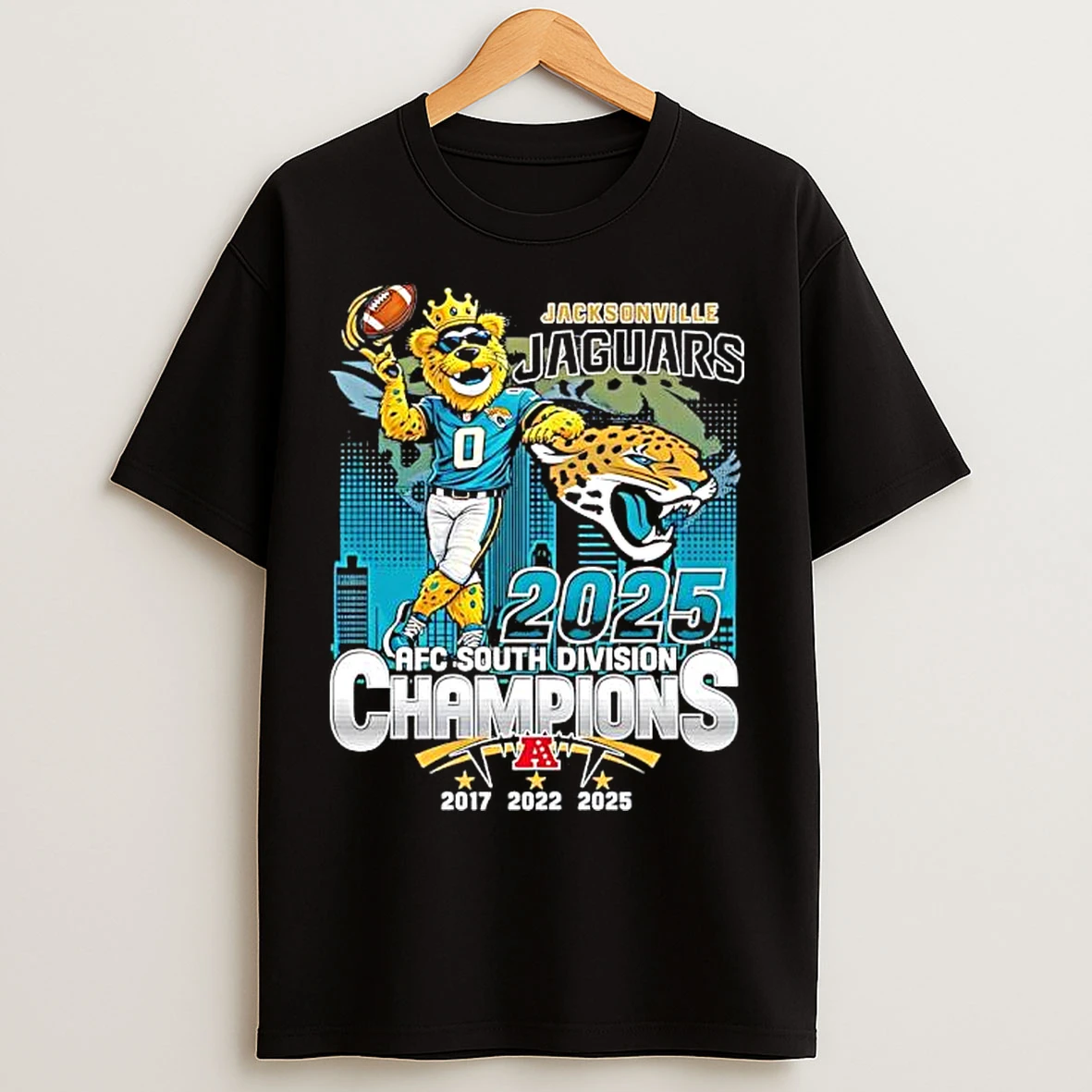 Classic Jacksonville Jaguars 2017 2022 2025 Afc South Division Champions T Shirts