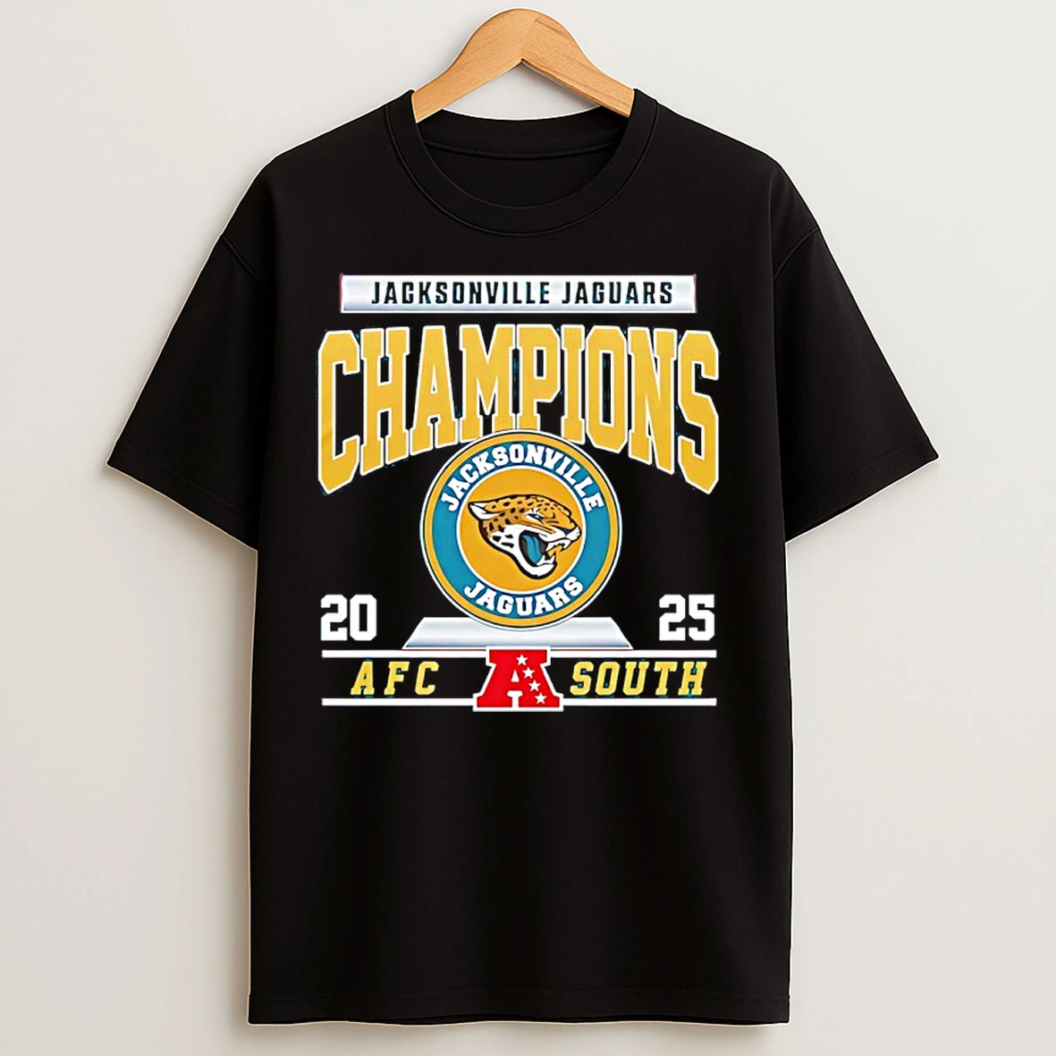 Classic Jacksonville Jaguars Afc South Division Champions 2025 Logo T Shirts