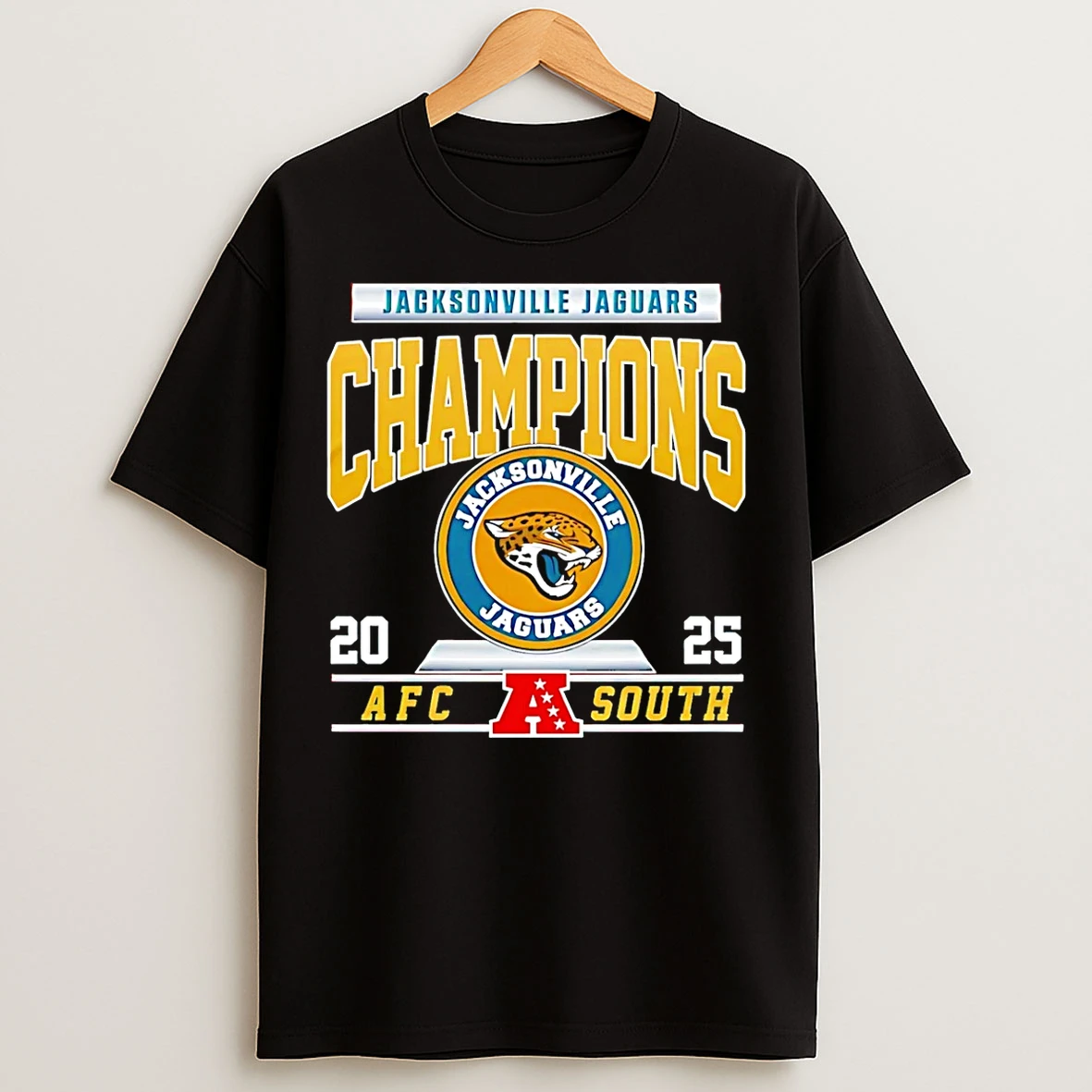 Classic Jacksonville Jaguars Football 2025 Afc South Champions Logo T Shirts