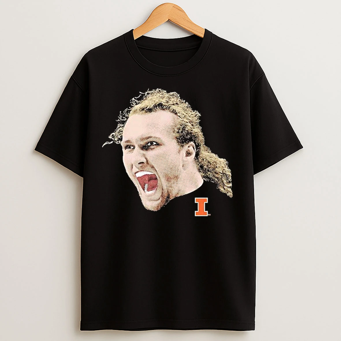 Classic Jake Davis Portrait Head Illinois Fighting Illini T Shirts