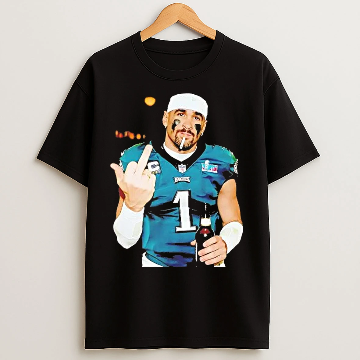 Classic Jalen Hurts Middle Finger Smoking T Shirts
