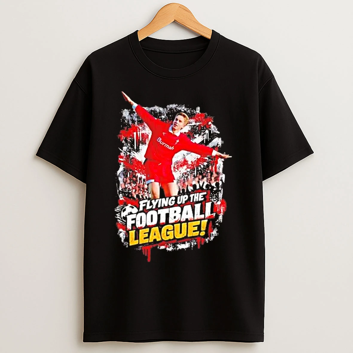 Classic Jan Fjortoft Flying Up The Football League T Shirts