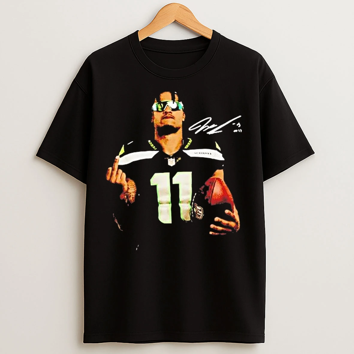 Classic Jaxon Smith Njigba Middle Finger Signature T Shirts