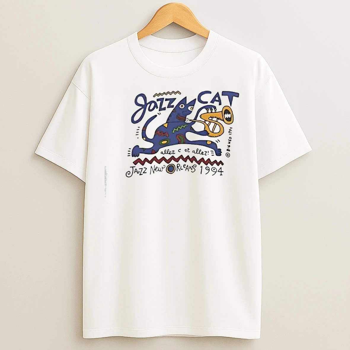 Classic Jazz Cat Graphic Cartoon Cat Playing Saxophone T Shirts