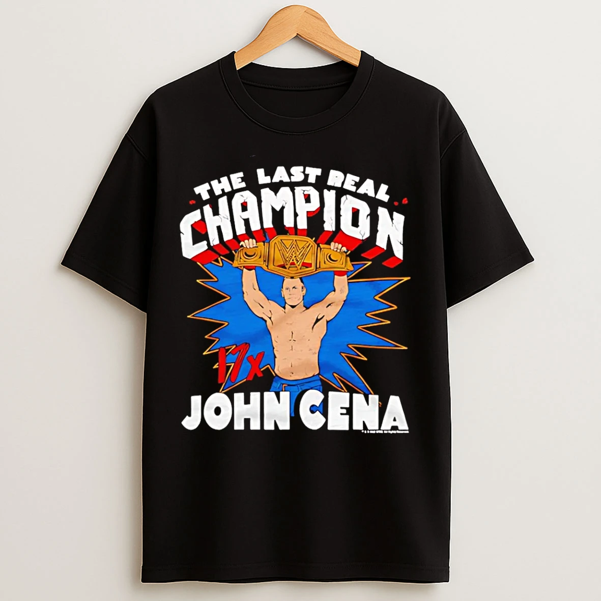 Classic John Cena The Last Real Champion 17x Caricature T Shirts