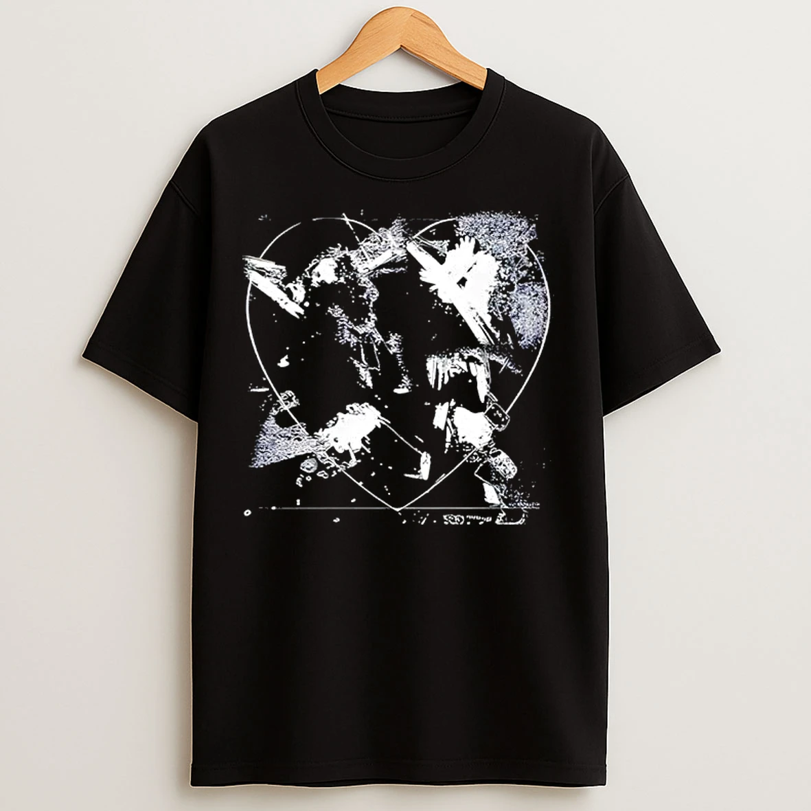 Classic Jr Heart Black T Shirts