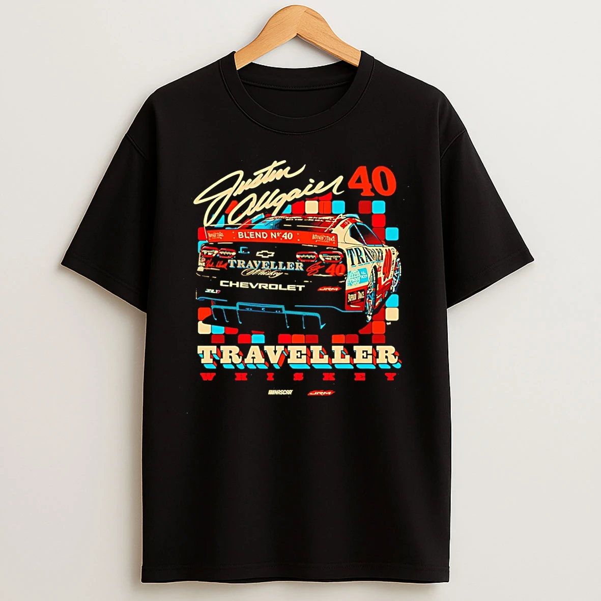 Classic Justin Allgaier Jr Traveller Whiskey 40 Motorsports Logo T Shirts
