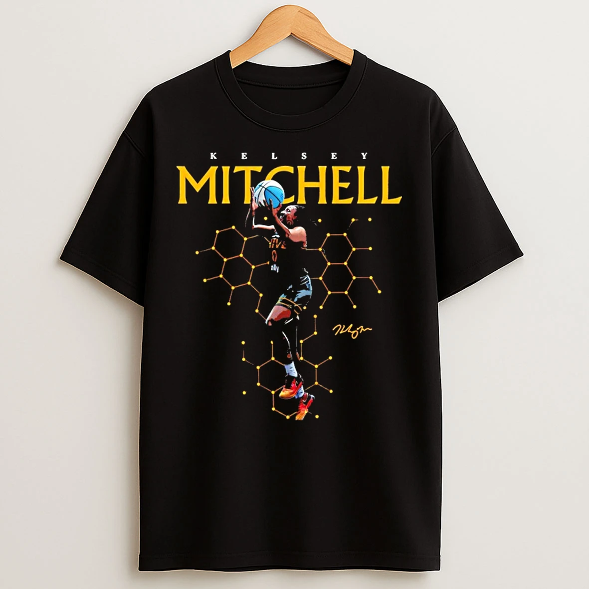 Classic Kelsey Mitchell Indiana Fever Unrivaled Basketball Signature Graphic T Shirts