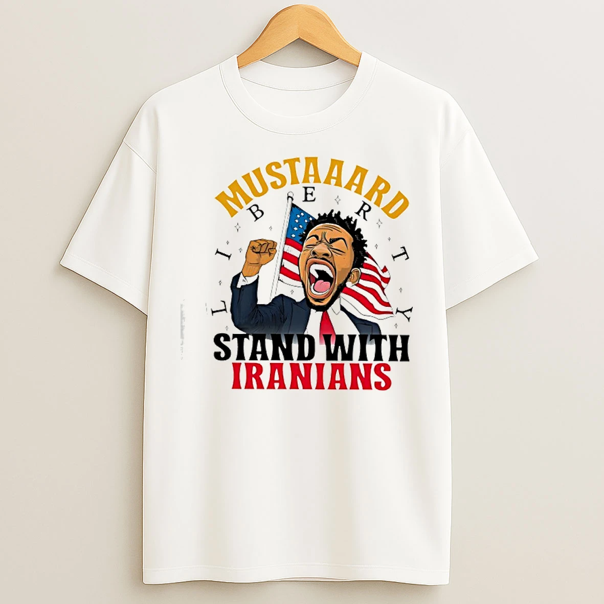 Classic Kendrick Lamar Mustaaard Liberty Stand With Iranians T Shirts