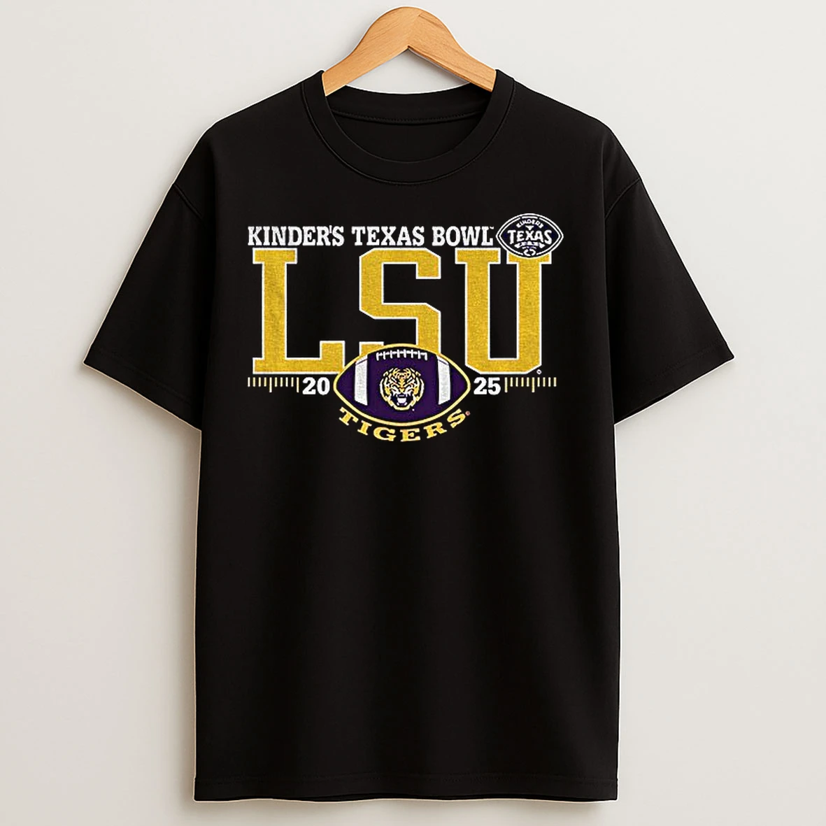 Classic Lsu Tigers Purple 2025 Kinders Texas Bowl T Shirts