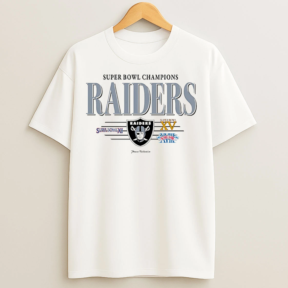 Classic Las Vegas Raiders Super Bowl Champions Xi Xv Xviii Vintage T Shirts