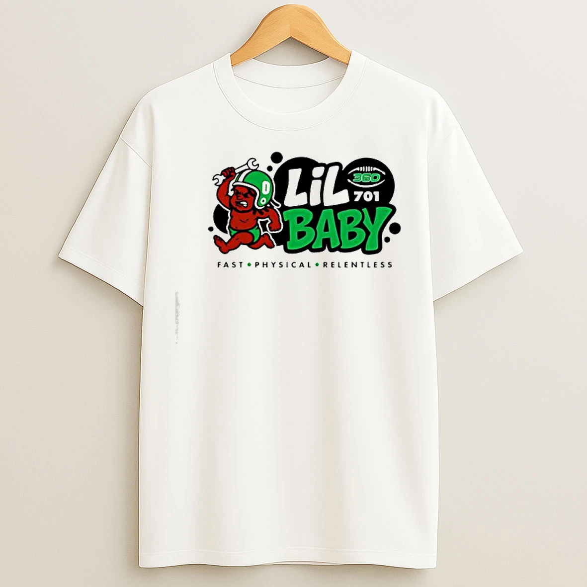 Classic Lil Baby As Lance Rucker North Dakota Fighting Hawks Fast Physical Relentless T Shirts