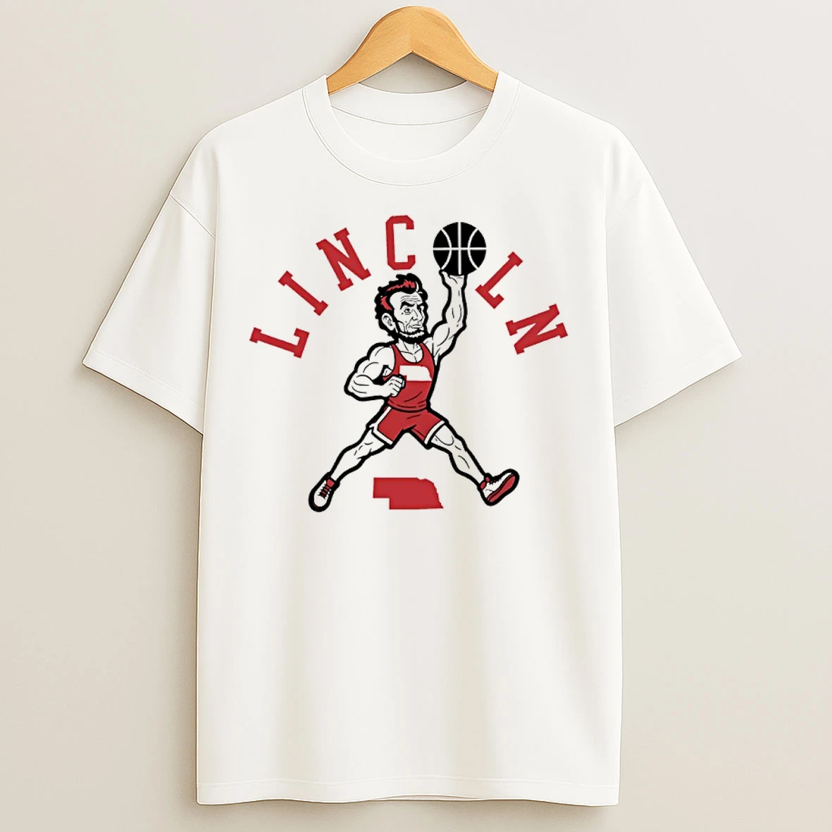 Classic Lincoln Hoopin Abe Nebraska Basketball T Shirts