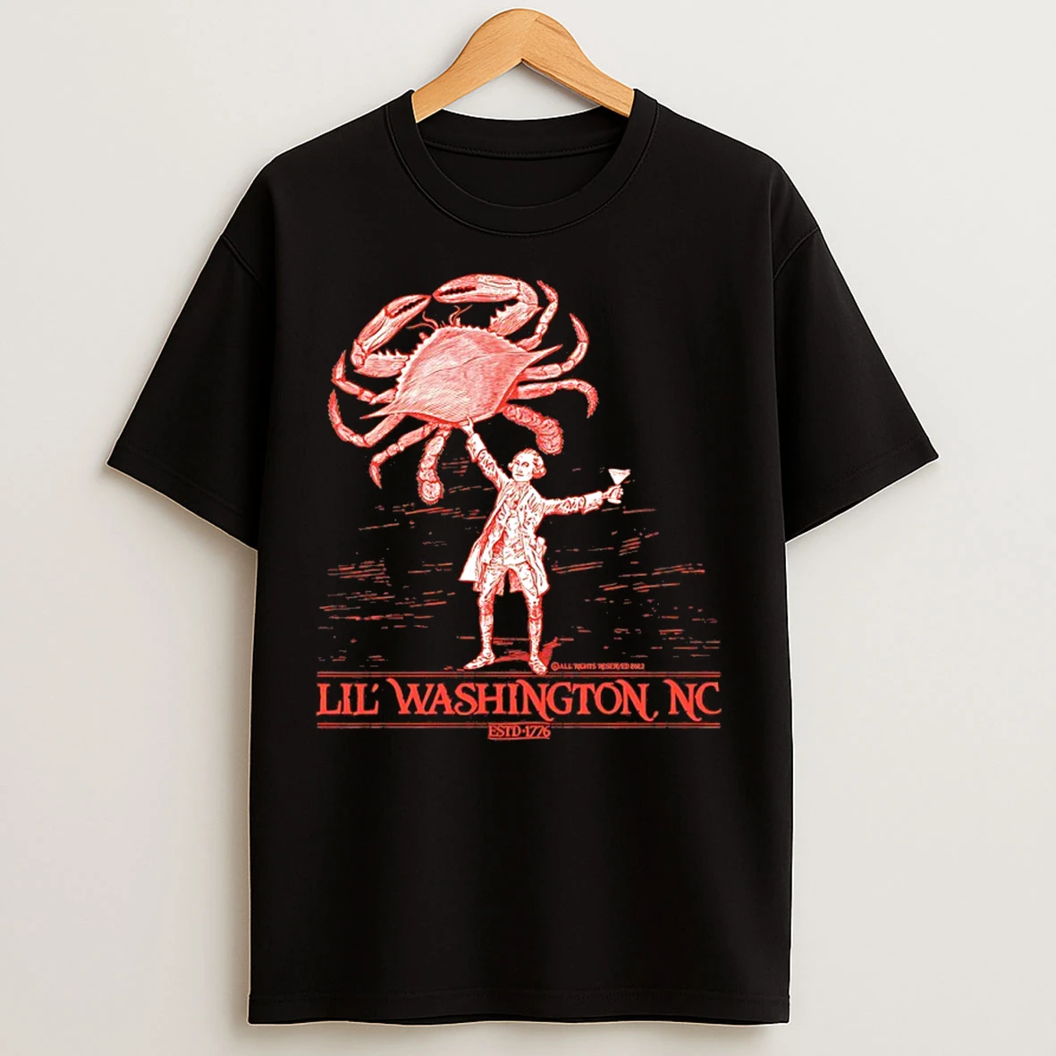 Classic Little George Washington Loves Crab Est 1776 Funny T Shirts