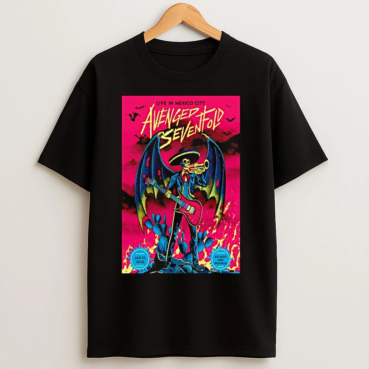 Classic Live In Avenged Sevenfold Mexico 1 17 2026 Event T Shirts