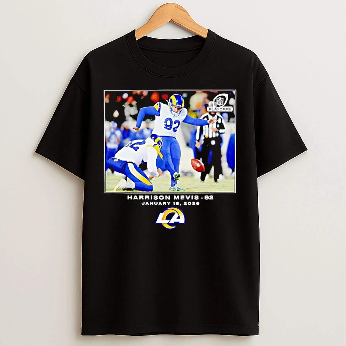 Classic Los Angeles Rams Harrison Mevis Nfl Flash Features T Shirts