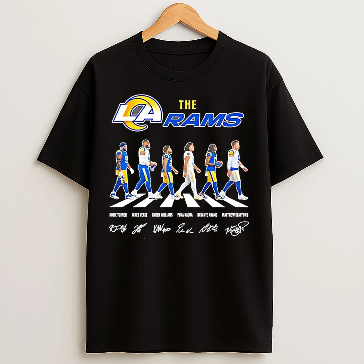 Classic Los Angeles Rams Player Walking Abbey Road Signatures T Shirts