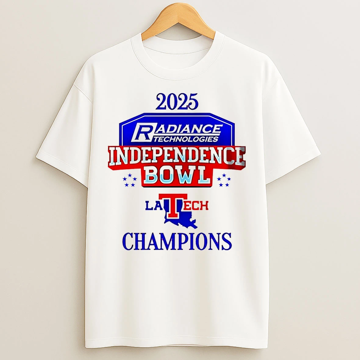 Classic Louisiana Tech Bulldogs Independence Bowl Champions 2025 Logo T Shirts