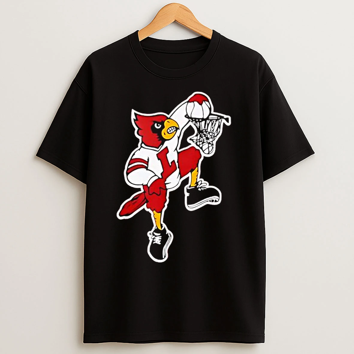 Classic Louisville Cardinals Dunking Bird Basketball T Shirts