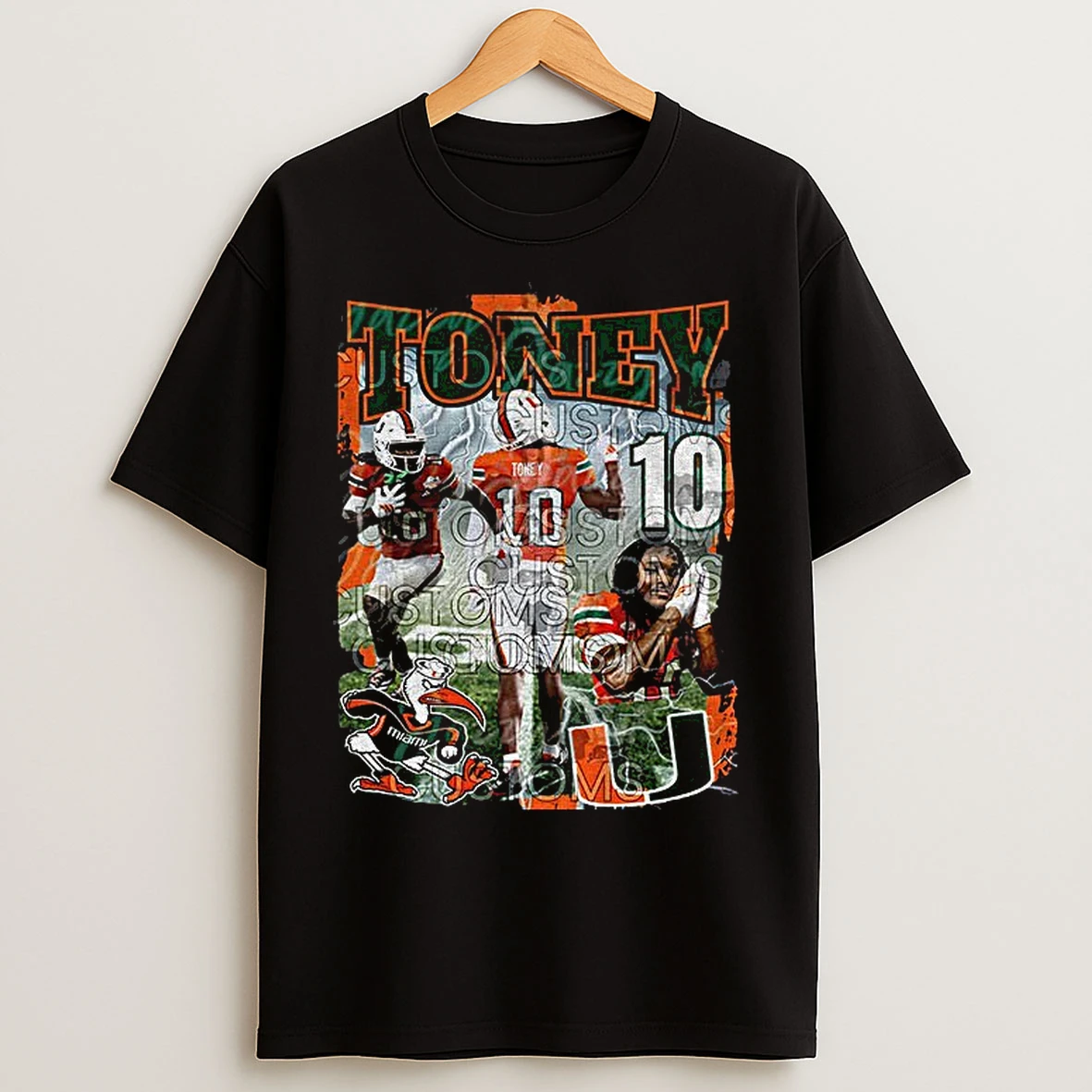 Classic Malachi Toney Miami Hurricanes Football Player Graphic T Shirts