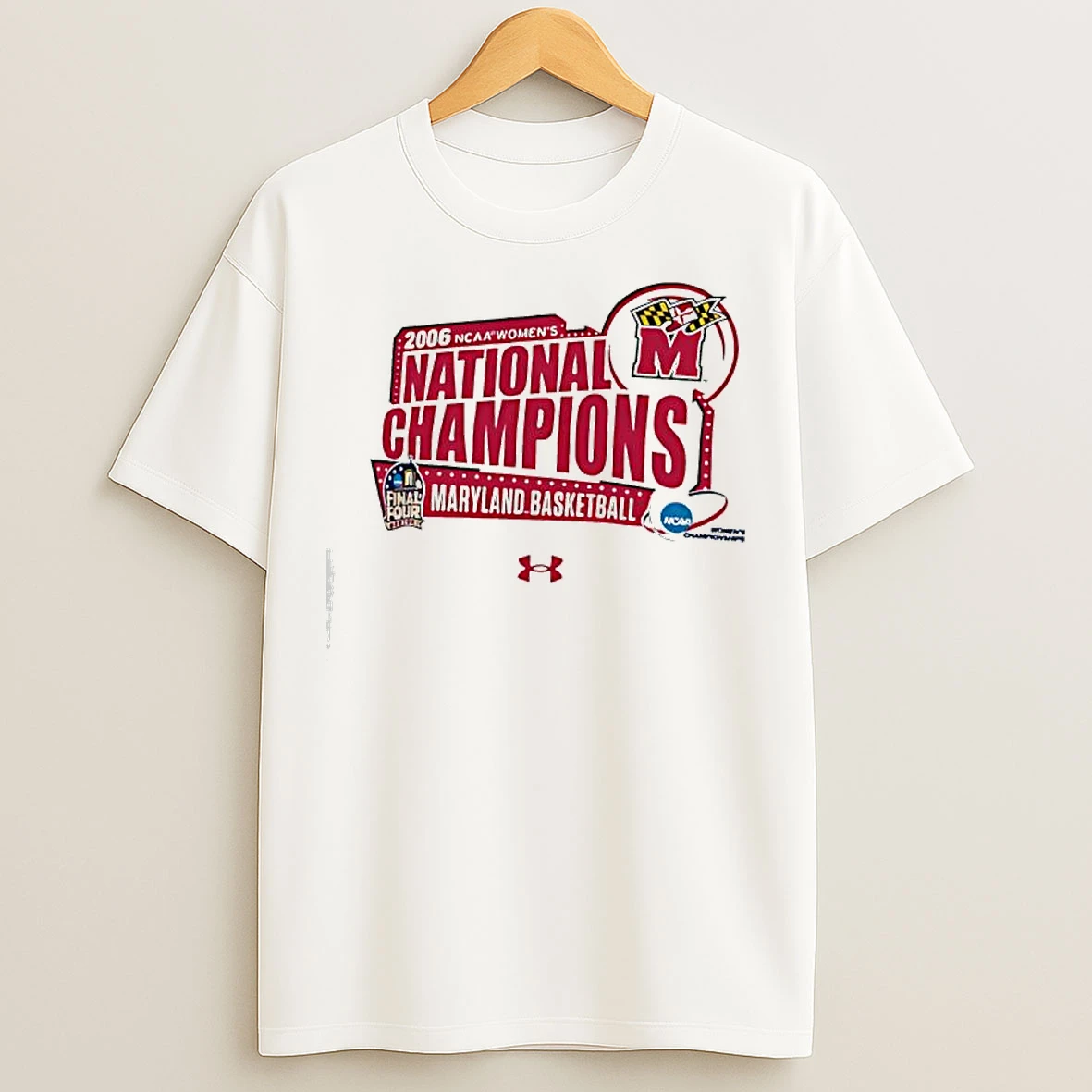 Classic Maryland Terrapins 2006 Ncaa Womens Basketball National Champions Logo T Shirts